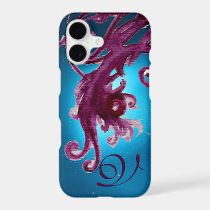 BLUE PURPLE BERRIES AND FLORAL SWIRLS MONOGRAM
