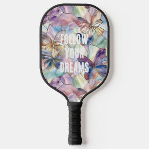 Blue Purple Butterflies Pickleball Paddle