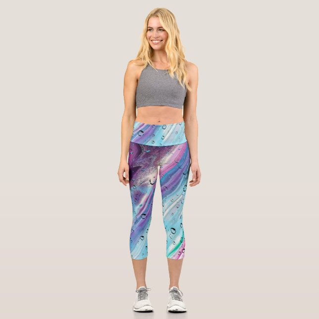 Blue-Purple Capri Leggings (Front)