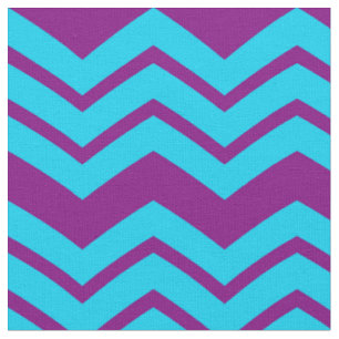 Blue Purple Chevron Zigzag Design Fabric