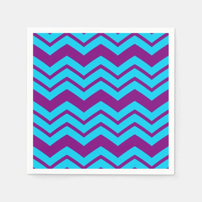 Blue Purple Chevron Zigzag Design  Napkin (Front)
