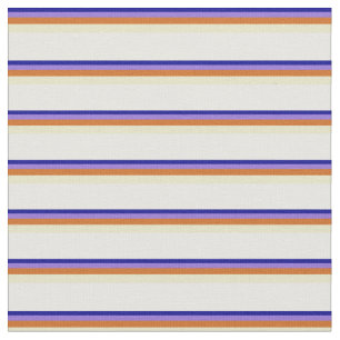 Blue, Purple, Chocolate, Pale Goldenrod & White Fabric