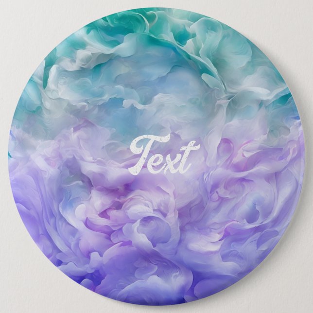 Blue & purple cloud swirl 6 inch round button (Front)