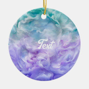 Blue & purple cloud swirl ceramic ornament