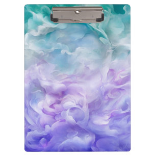 Blue & purple cloud swirl clipboard