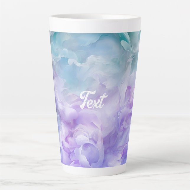 Blue & purple cloud swirl latte mug (Front)