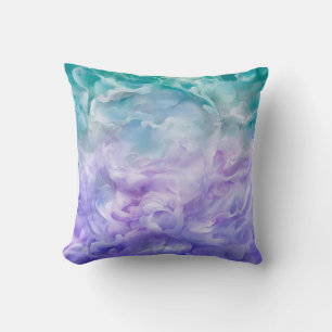 Blue & purple cloud swirl throw pillow