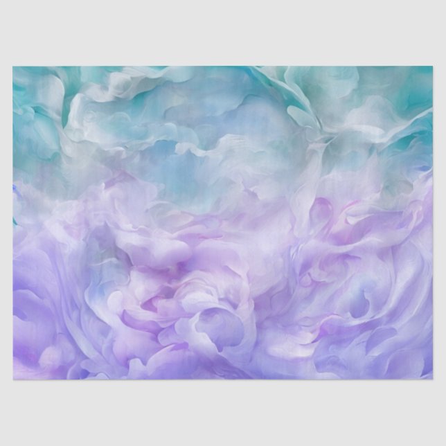 Blue & purple cloud swirl tissue paper (Front)