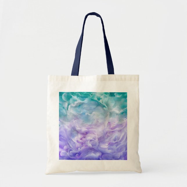 Blue & purple cloud swirl tote bag (Front)