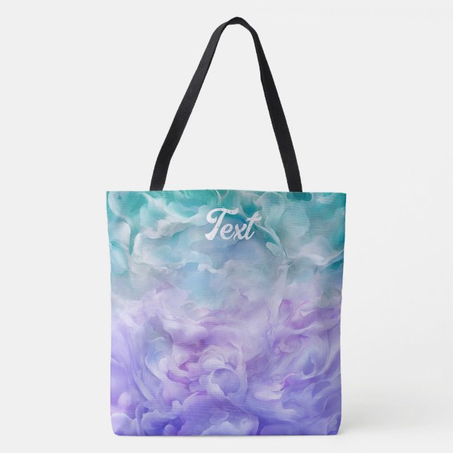 Blue & purple cloud swirl tote bag (Front)