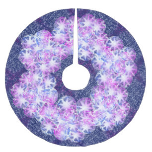 Blue Purple Compass Gemstone Rhinestone Look Brushed Polyester Tree Skirt