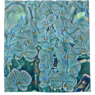 Blue purple cute orchid flowers painting 