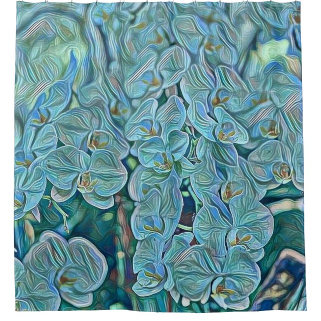 Blue purple cute orchid flowers painting  (Front)