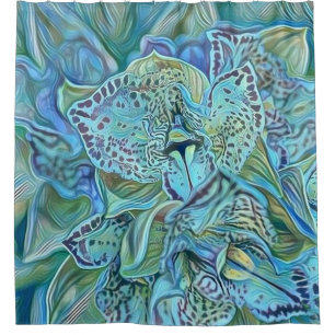 Blue purple cute orchid flowers painting