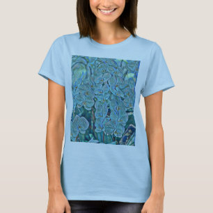 Blue purple cute orchid flowers painting T-Shirt