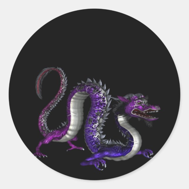 Blue Purple Dragon Design 2 :: Stickers Imaginaire (Devant)