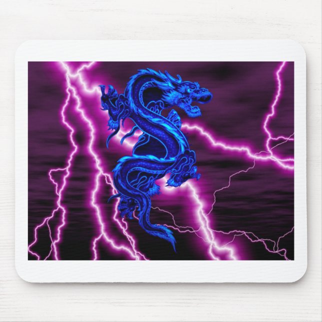 blue / purple dragon mouse pad (Front)