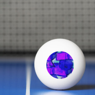 'Blue & Purple' dynamic abstract Ping Pong Ball