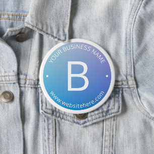 Blue & Purple Fading Ombre with Editable Text 4 Inch Round Button