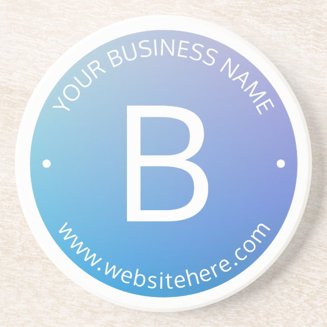 Blue & Purple Fading Ombre with Editable Text Coaster (Front)