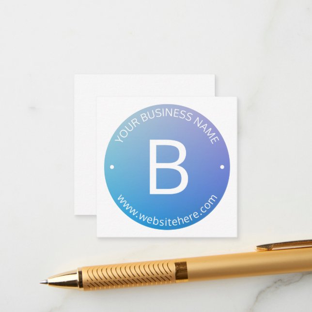 Blue & Purple Fading Ombre with Editable Text Enclosure Card (Front/Back In Situ)