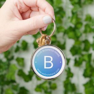 Blue & Purple Fading Ombre with Editable Text Keychain