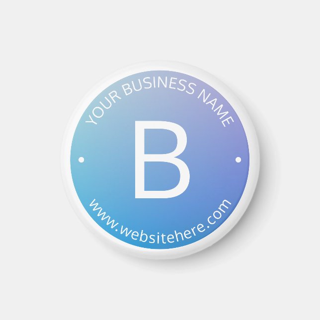 Blue & Purple Fading Ombre with Editable Text Magnet (Front)