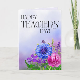 Blue & Purple Floral Teacher’s Day Card