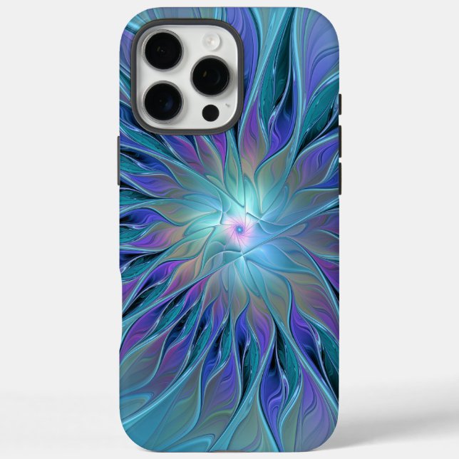 Blue Purple Flower Dream Abstract Fractal Art Case-Mate iPhone Case (Back)