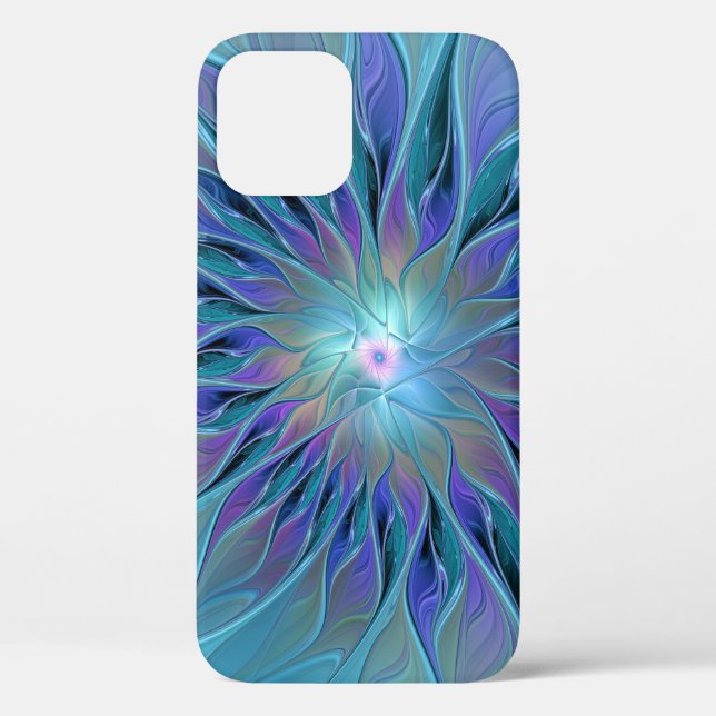 Blue Purple Flower Dream Abstract Fractal Art Case-Mate iPhone Case (Back)