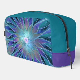 Blue Purple Flower Dream Abstract Fractal Art Dopp Kit