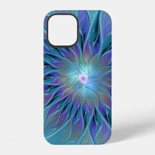 Blue Purple Flower Dream Abstract Fractal Art iPhone 12 Case