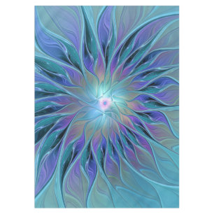 Blue Purple Flower Dream Abstract Fractal Art Tablecloth