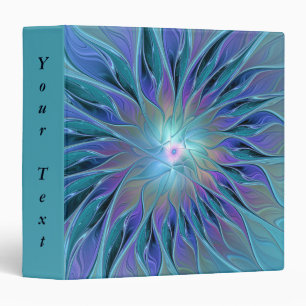 Blue Purple Flower Dream Abstract Fractal Art Text Binder