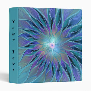 Blue Purple Flower Dream Abstract Fractal Art Text Binder