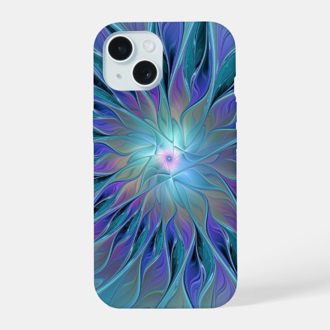 Blue Purple Flower Dream Abstrait Fractal Art (Verso)
