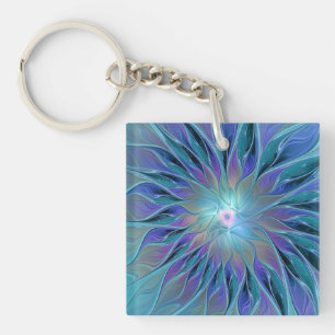 Blue Purple Flower Dream Abstrait Fractal Art