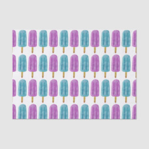 Blue & Purple Frozen Ice Pop Summer Pattern Tissue Paper