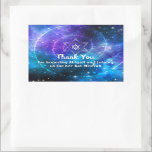 Blue Purple Galaxy Bat Bar Mitzvah Thank You Sticker<br><div class="desc">Celebrating a blue and purple galaxy themed bat or bar mitzvah? Create your own elegant thank you stickers for guest favour bags, candy boxes and gifts. You can also change the size and use these easy DIY template stickers as envelope seals for your party invitations. These unique Jewish Star of...</div>