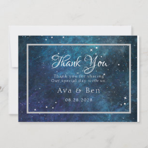 Blue Purple Galaxy Mariage Merci Cartes