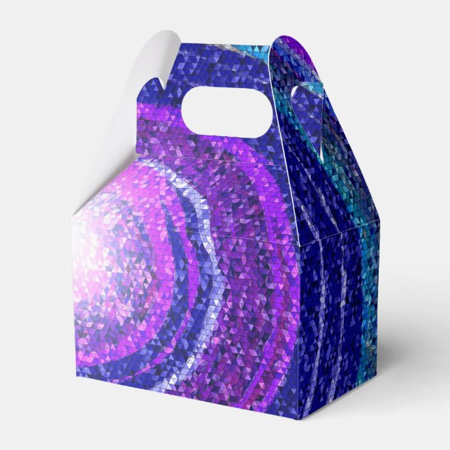 Blue purple galaxy mosaic favor box (Front Side)