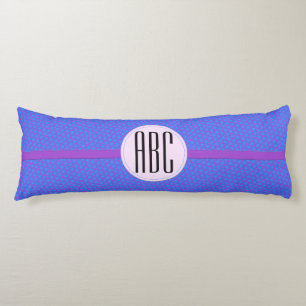 Blue Purple Geometric Personalized Monogram Body Pillow