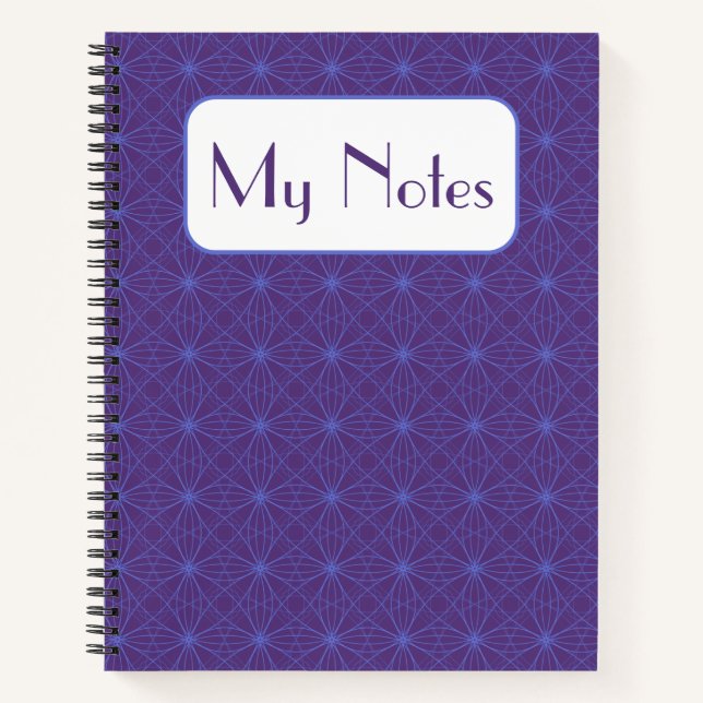Blue & Purple Geometrical Spiral Notebook (Front)