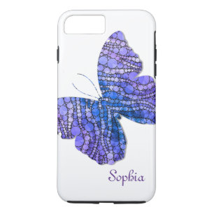 Blue & Purple Glitter Butterfly Personalized Case-Mate iPhone Case