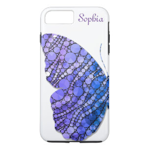 Blue & Purple Glitter Butterfly Personalized Case-Mate iPhone Case