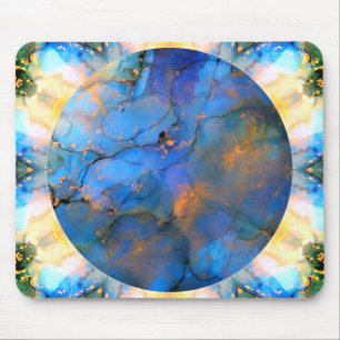 blue purple gold abstract scifi orb earth  mouse pad