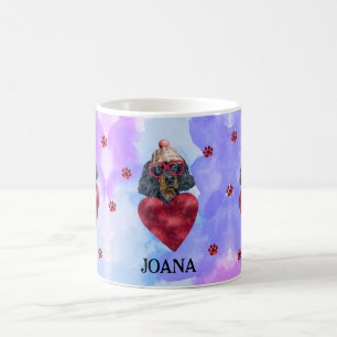 Blue Purple Gordon Setter Valentine's Day Gift Dog Coffee Mug