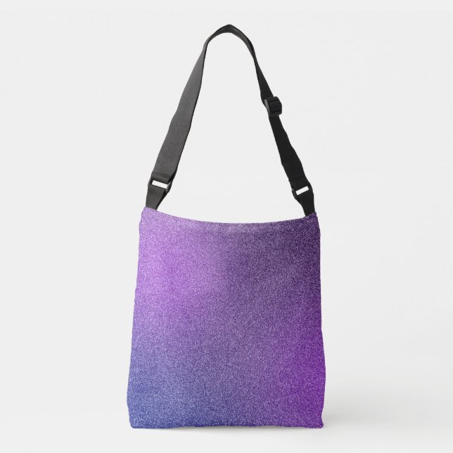 Blue-Purple Gradient Glitters Cross-Body Bag (Front)