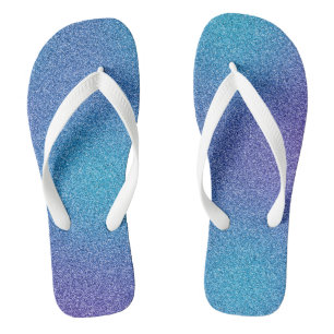 Blue-Purple Gradient Glitters, Pair of Flip Flops