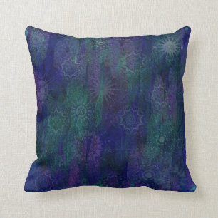 Blue  Purple Green Throw Pillow